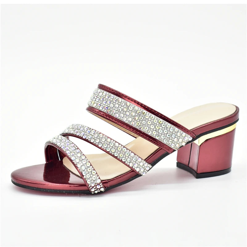 Women Sweet Style Rhinestone-Decorated Women Wedding Shoes for Royal Wedding Party Sling-Backs for Ladies' Party