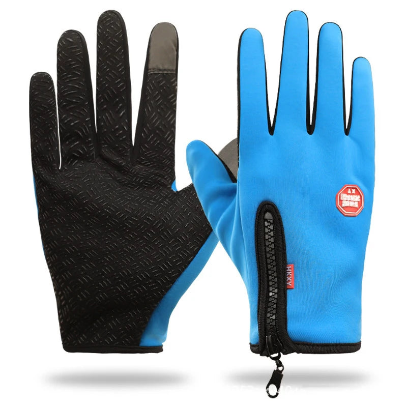 Heren Dames Fietsen Winter Warme Sport Handschoenen Touchscreen Buiten Vissen Spatwaterdicht Skiën Snowboard Antislip Rits Handschoenen