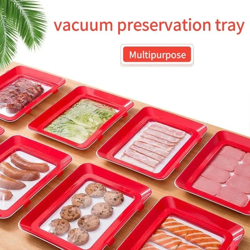 Food Preservation Tray Seafood Beef Ham Fresh Keeping Fresh Spacer Reusable Container Refrigerator Organizer Kitchen Tool