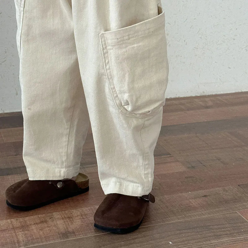 Spring Baby Children's Pants Loose Solid Colour Boys Pants Casual Girls Trousers Kid's Outdoor Pants 1-8Y Unisex