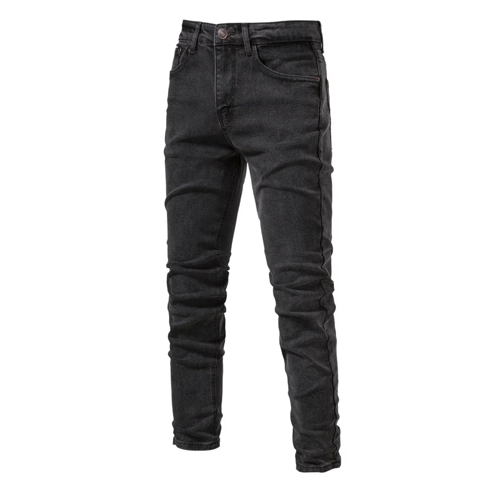 Men's Autumn Denim Jeans Pants Slim Fit Straight Quality Cotton Jeans Business Casual Denim Pants For Men