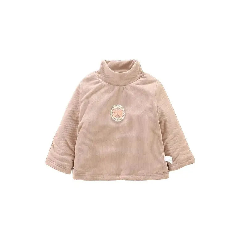 Kid's Winter Blouse 1-5Y Girls Padded Cotton Long Sleeve T-shirt Children's Thickening Warm Bottoming Shirt