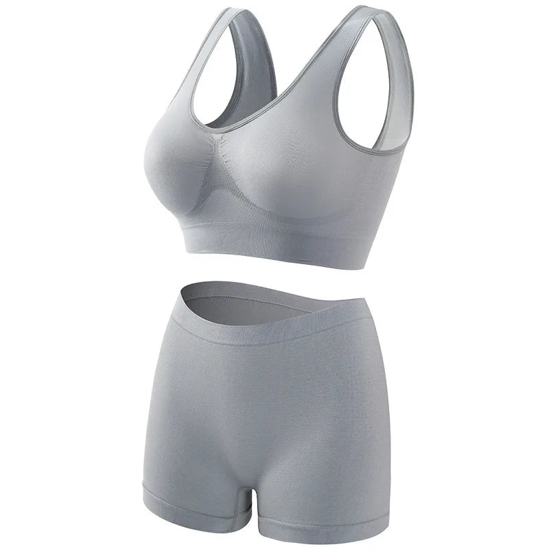 Underwear Women's Small Chest Gathered Without Steel Ring Sports Bra, Large Size Anti Glare Comfortable Beautiful Back Yoga Vest