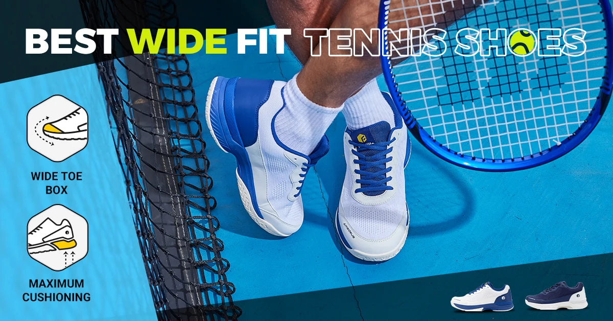 Sports Shoe for Men's Tennis Shoes Professional Training Sneakers Anti-Slip Sweat Absorbent Swollen Feet Arch Support