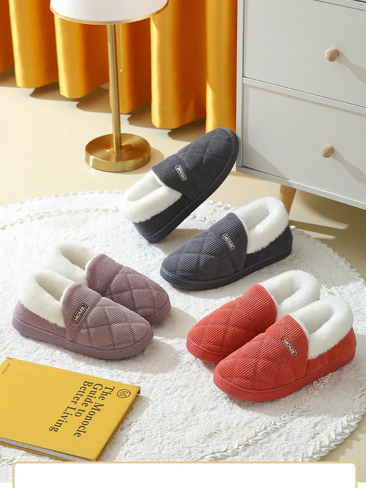 Women's Winter Warm Fuzzy Slippers Soft Cosy Plush Lined With Non-Slip Flat Sole Suitable For Bedroom Use Fur Fluffy Indoor Cotton Shoes
