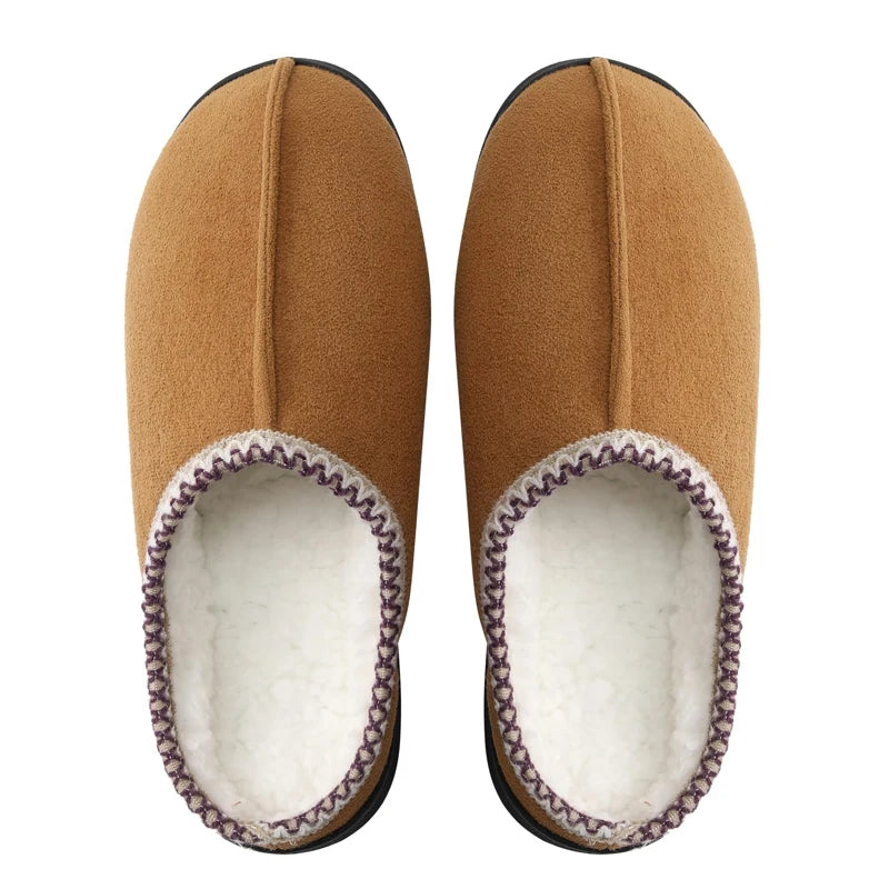 Unisex Winter House Slippers Anti-Slip Fluffy Warm Memory Foam Cotton Slippers With Durable Rubber Sole for Men & Women