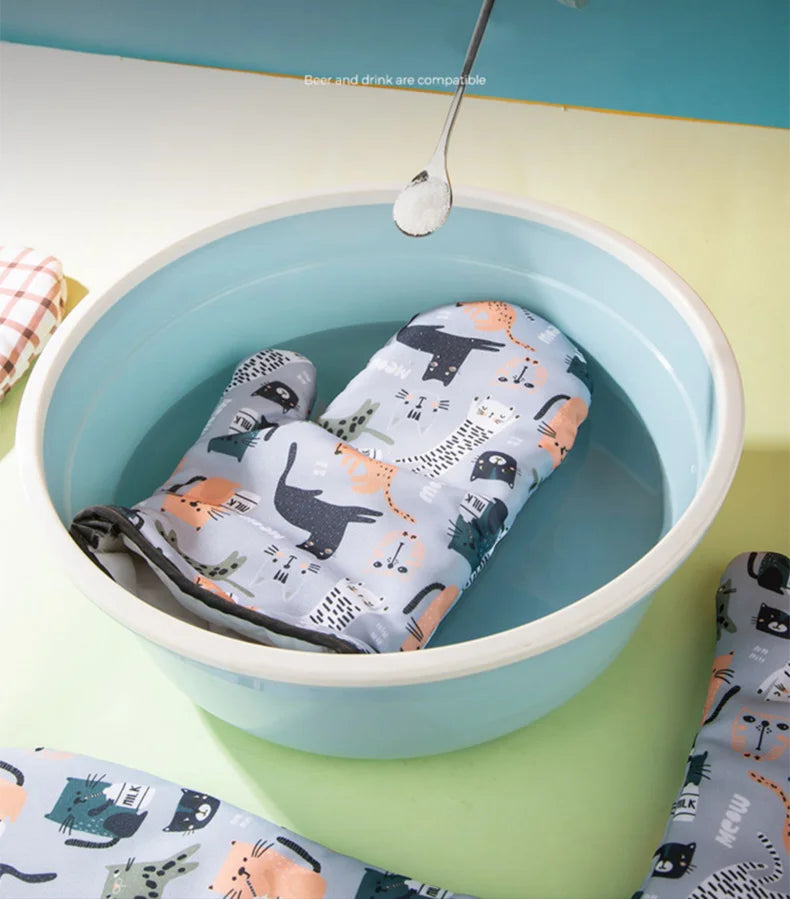 GIANXI Microwave Mitts Gloves  Anti-scald  Heat Resistant Insulation Non-slip Kitchen Tools Oven Mitts Baking Accessories