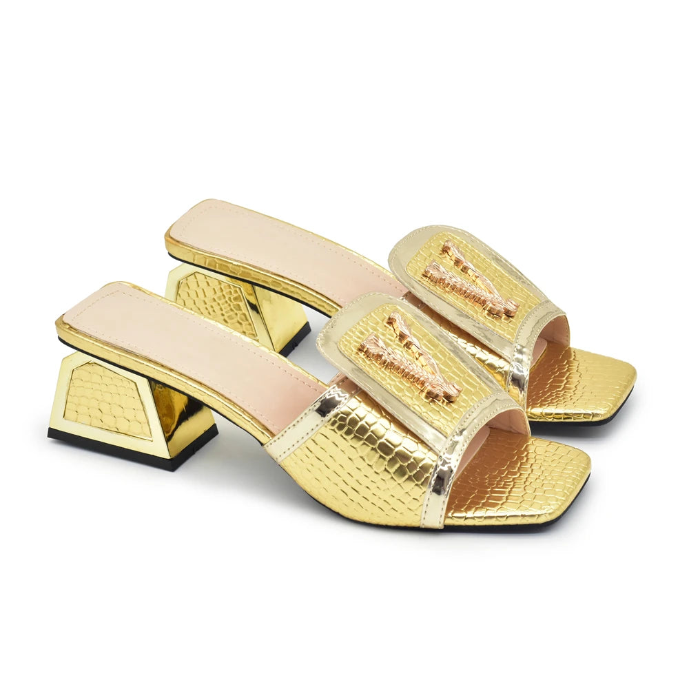 Square Heels Open Toe Pumps Women's Shoes Luxury Designer High Heels Sandals for Party Women Plus Size Women Shoes 43