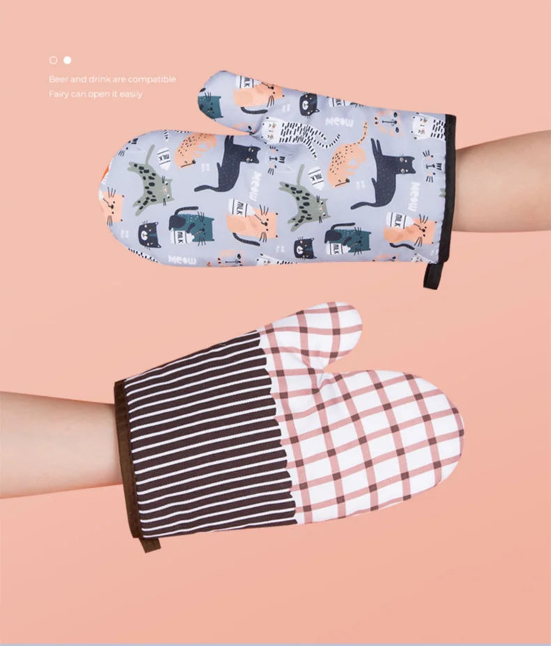 GIANXI Microwave Mitts Gloves  Anti-scald  Heat Resistant Insulation Non-slip Kitchen Tools Oven Mitts Baking Accessories
