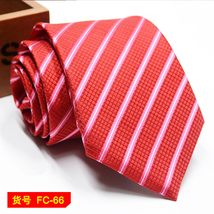 Men's Solid Color Stripe Floral Jacquard Necktie 7-8cm Width Fashionable Daily Wear Cravat for Wedding Party Gift