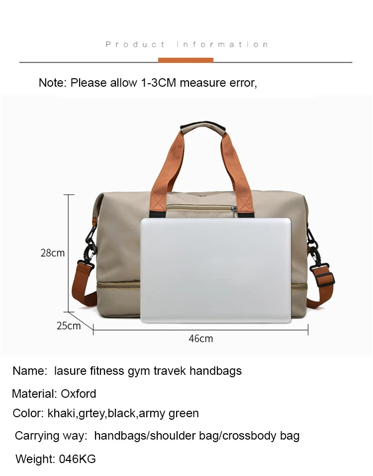 Travel And Portable Fitness Sports Bag With Shoulder Crossbody Feature - Chest & Handbag Duffle Carry On Weekender Bag