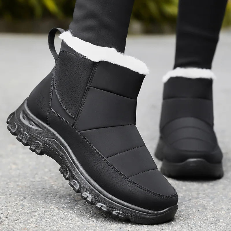 Snow Women's Boots Plush Women Shoes Platform Shoes Women Solid Mid Women's High Boots Fashion Winter Ladies Boots Botas Mujer