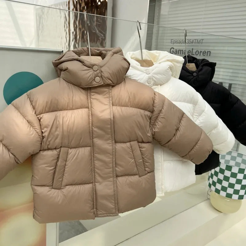 Winter Kids Parkas Korean Style Girls Boys Fur Coat Hoodie Boys Thicken Outerwear 7T Unisex