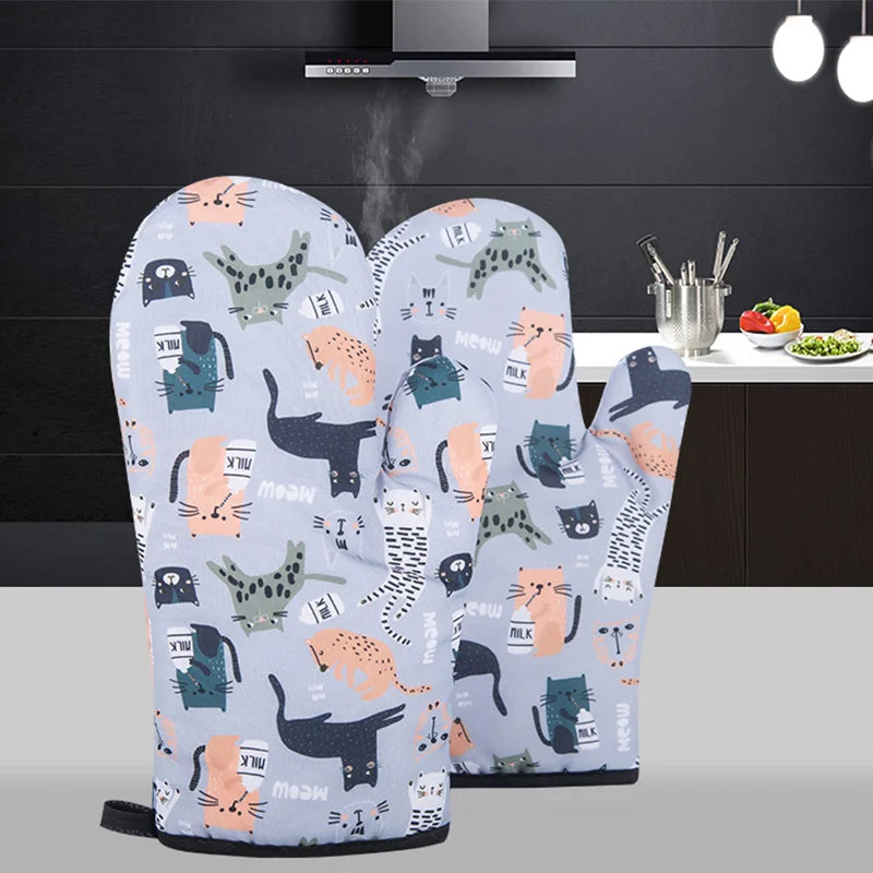 GIANXI Microwave Mitts Gloves  Anti-scald  Heat Resistant Insulation Non-slip Kitchen Tools Oven Mitts Baking Accessories