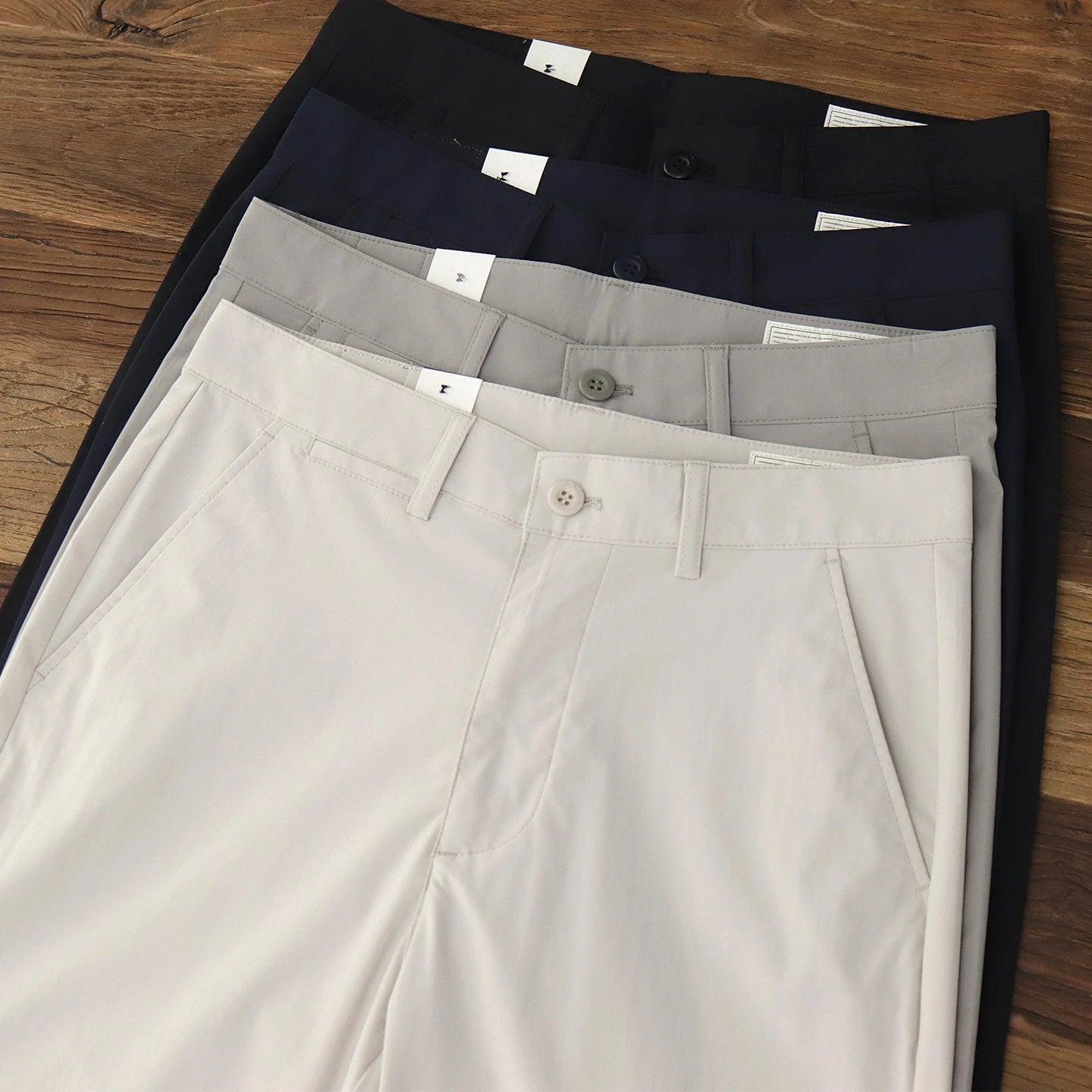 2025 Zomer Nieuwe Amerikaanse Retro Dunne Sneldrogende Chino Broek Voor Heren Eenvoudige Koele Casual Zakelijke Rechte Broek