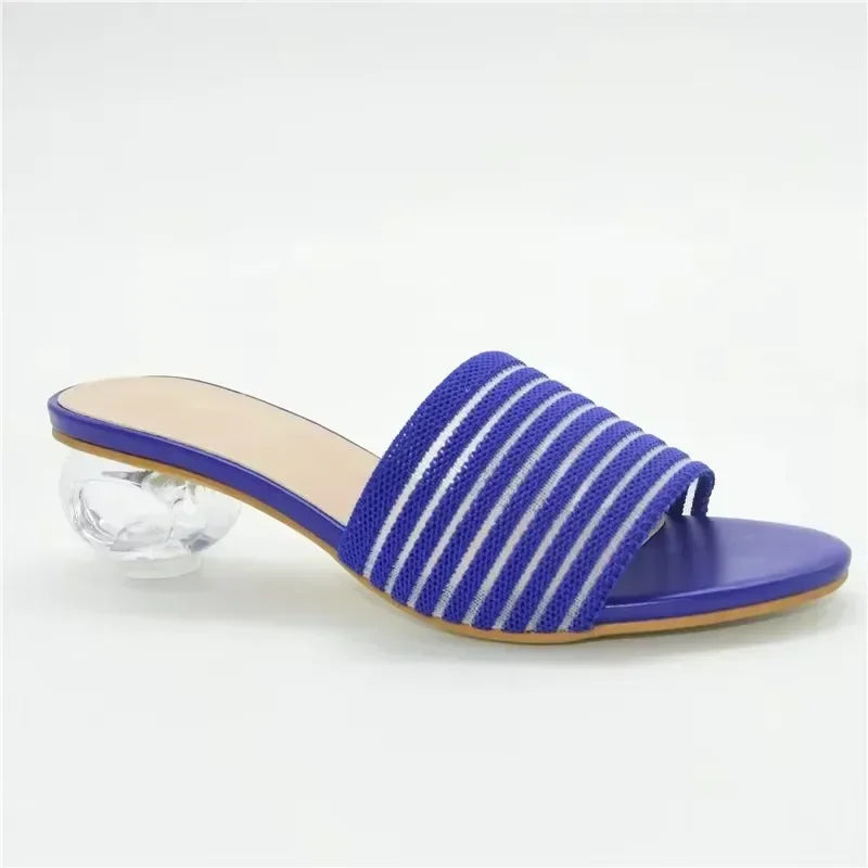 Italian Party Shoes Decorated with Big Rhinestone Women's Shoes Sexy Ladies' Open Toe Designed Pumps