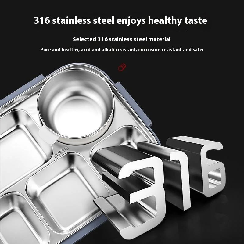 316 Stainless Steel FoodGrade Extra-Large Insulated Airtight Lunch Box - Microwave Safe Container for Office Workers & Students