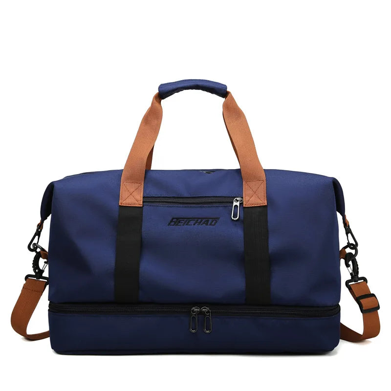 Travel And Portable Fitness Sports Bag With Shoulder Crossbody Feature - Chest & Handbag Duffle Carry On Weekender Bag