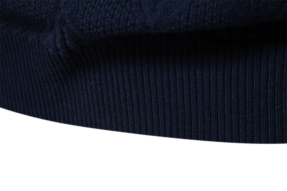 Men's Autumn Cotton Polo Neck Sweaters High Quality Pullover Knitted Sweater England Style Casual Social Pullover For Men