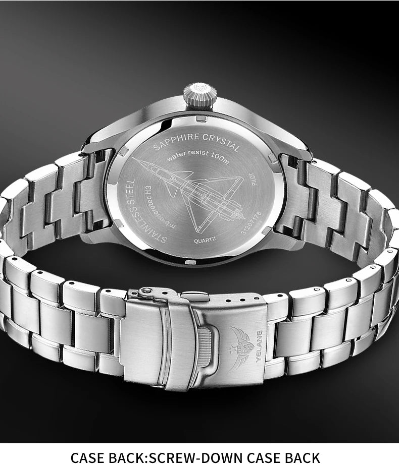 Yelang V1023 Men Watch Japanese VL58 Movement Casual Men's Quartz Watch 10ATM 100m Waterproof Luminous Sports Watch Sapphire