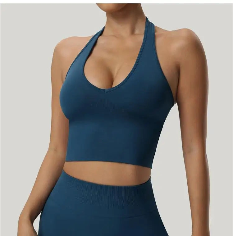 Seamless Sports Bra Women Impact Strappy Gym Top Yoga Activewear Woman Tank Tops Fitness Workout Clothing Gym Sportswear