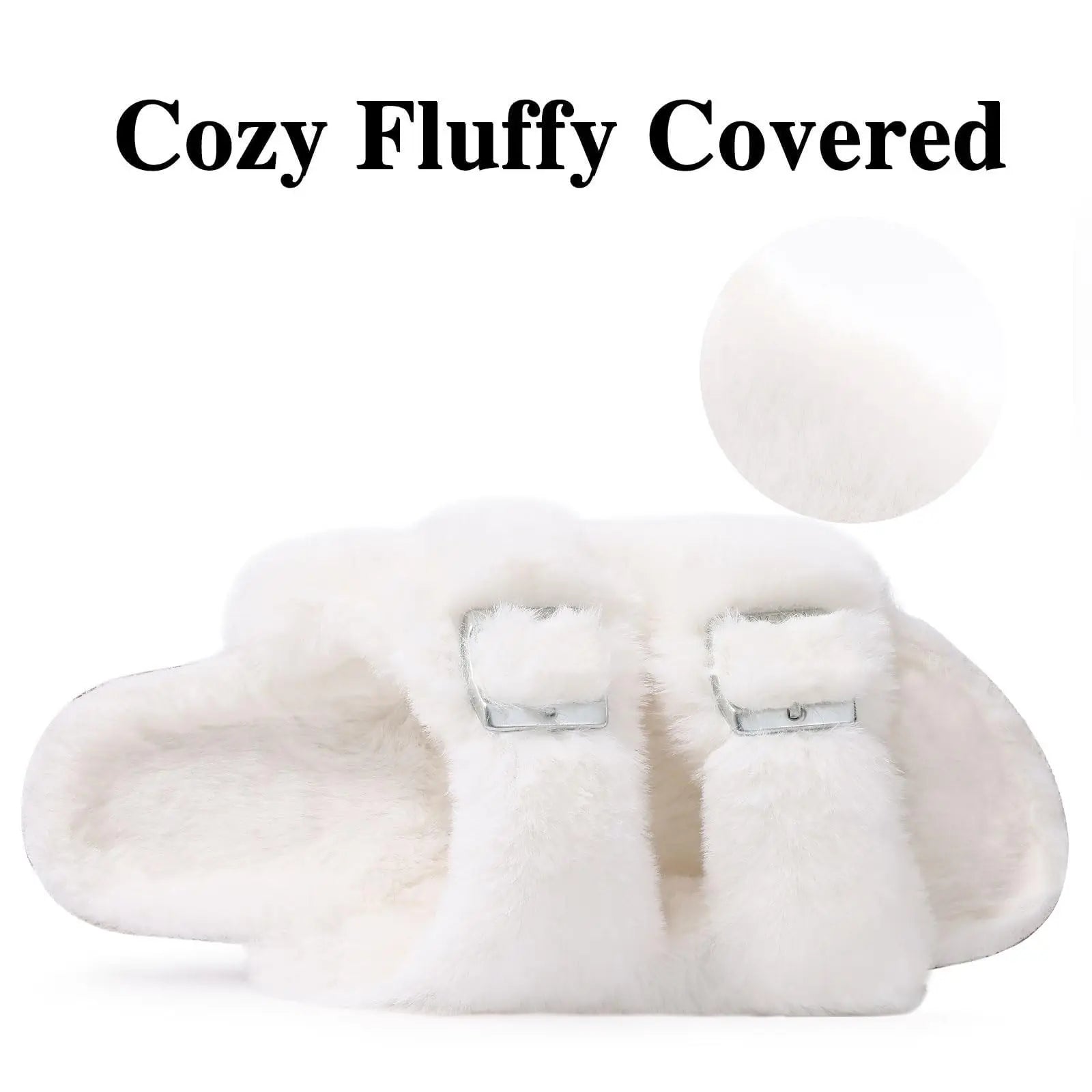 Women's Winter Warm Leisure Slippers Non-Slip Outdoor Slides Cork Insole Cosy Slip-On With Arch Support Suitable As Ladies' Sandals