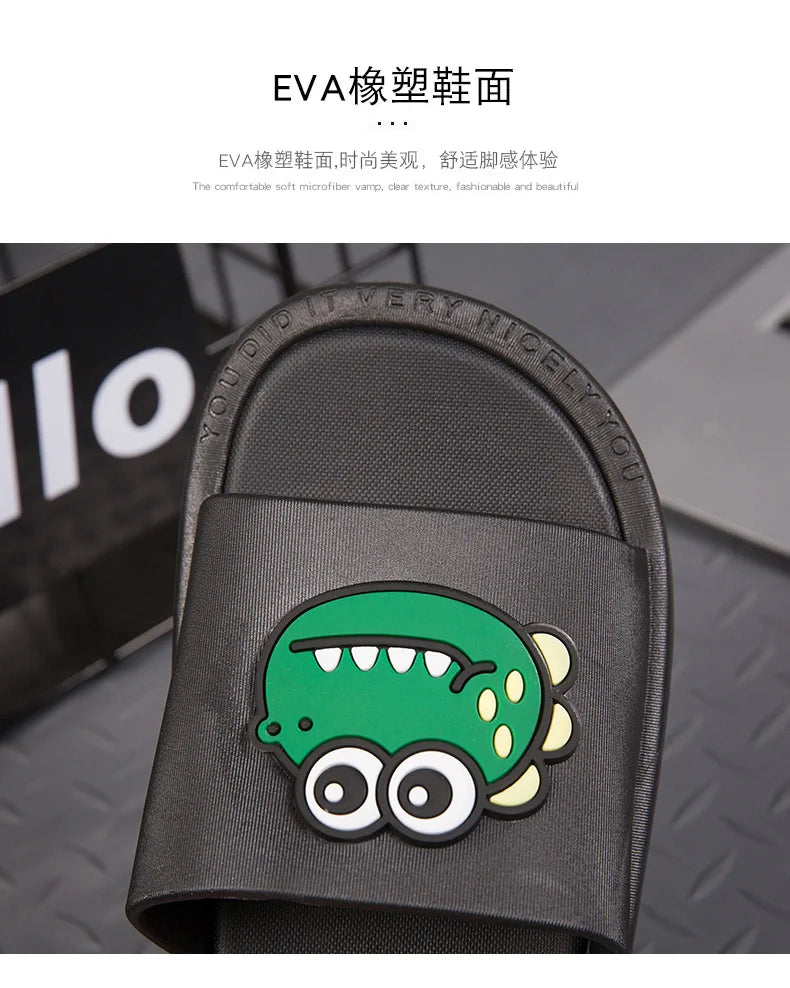 New Style Men Cartoon Pattern Walking Casual Slippers Home House Indoor Casual Sandals Youth Water Slides