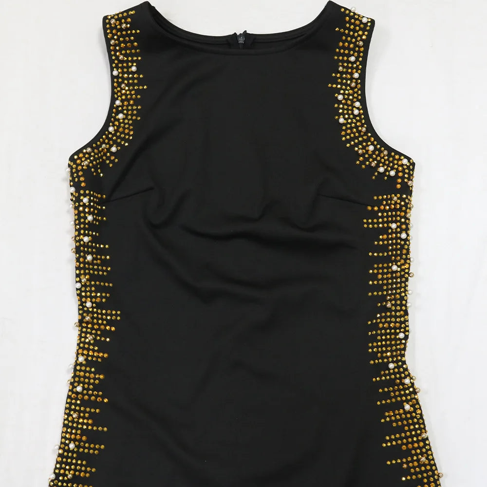 Sexy Rhinestone Beads Tassels Party Dress