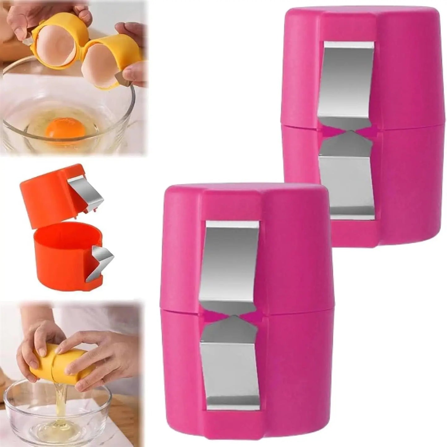 1/2 Stück Multifunktionaler Eierschalenöffner, Handheld-Eierknacker, Trennwerkzeug, Eierschalenschneider, leicht zu öffnendes Küchengerät für rohe Eier