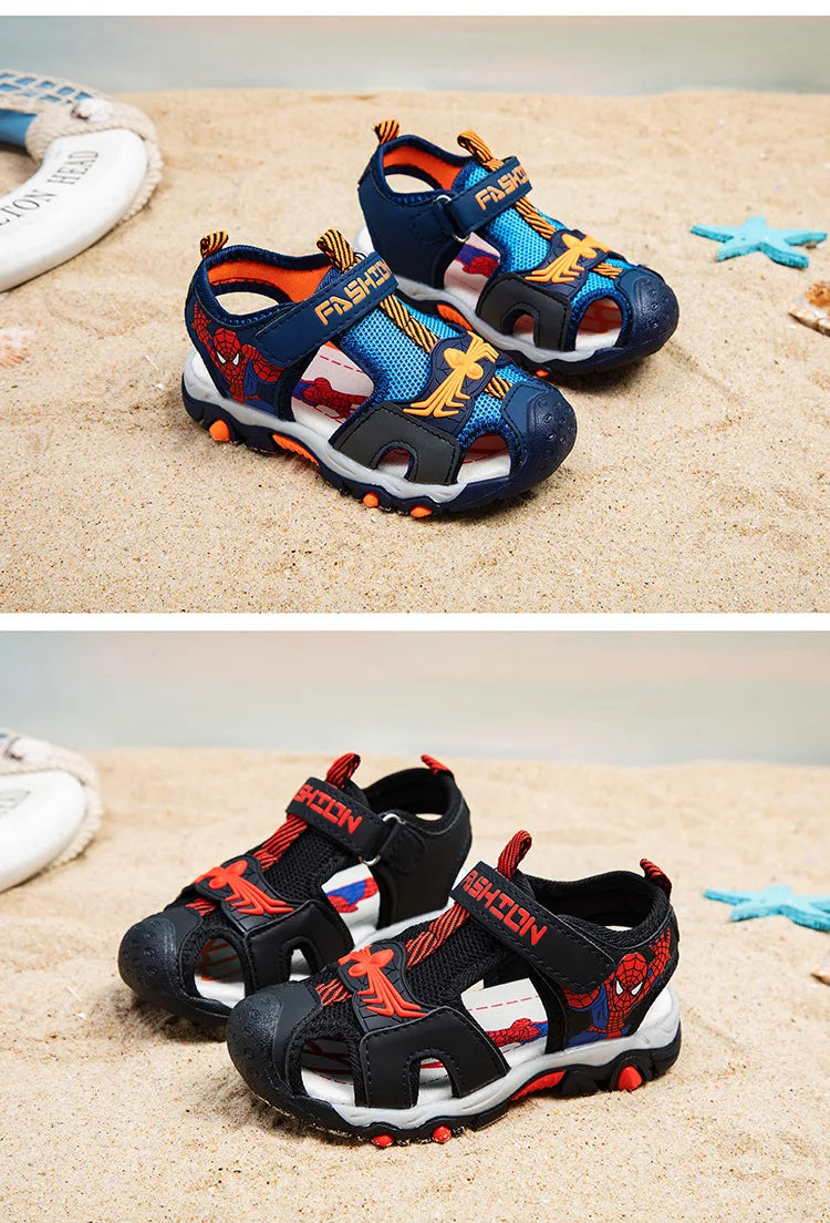 Boys Sandals Summer Kids Beach Shoes Children Shoes Cartoon Spiderman Boys Shoes Baby Sandals Soft Toddler Kids Sandals