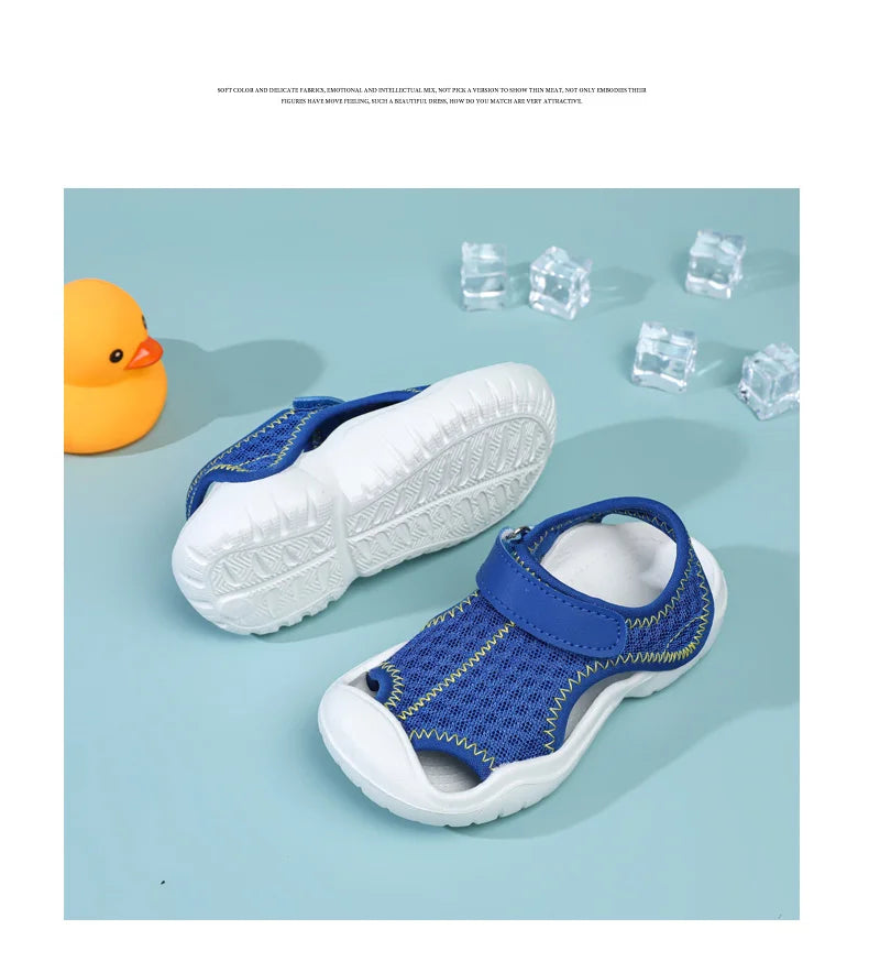 Ademende sportsandalen voor kinderen, jongens en meisjes, zomer, zachte zool, antislip, strandschoenen, gesloten neus, peuter, lichtgewicht, casual sandalen