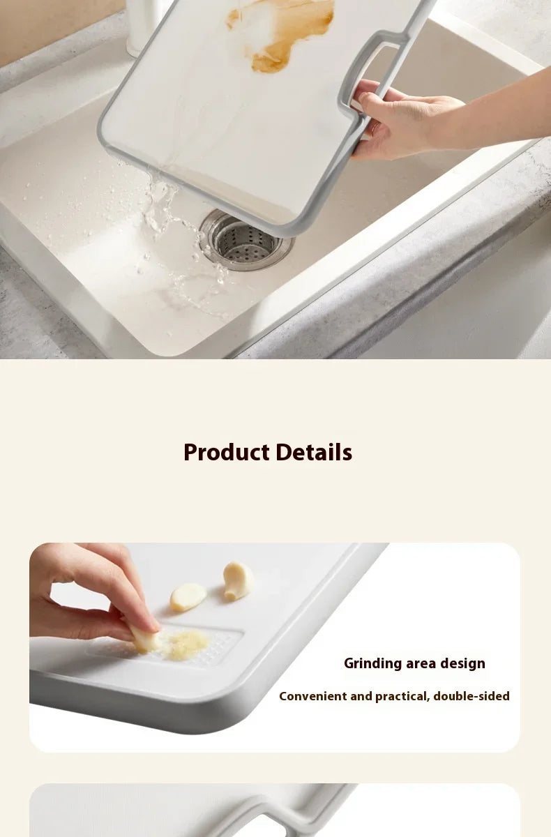 Double-Sided PP Cutting Board - Mold Proof/Antibacterial, BPA Free - Non-Slip/Dishwasher Safe for Veggies/Meat