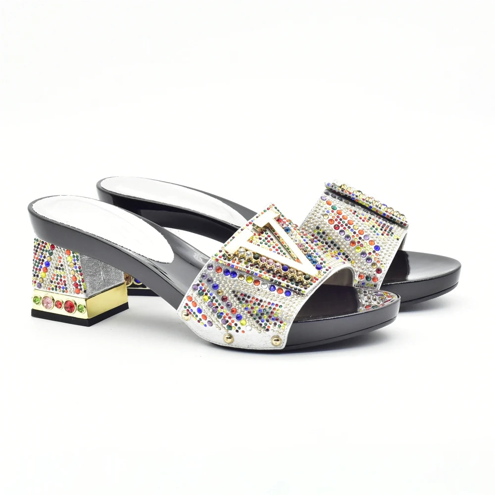 Luxury Shoe and Bag Set for Party in Women Wedding Shoes Woman Bride Rhinestone Design Elegant Shoes for Lady Peep Toe Pumps