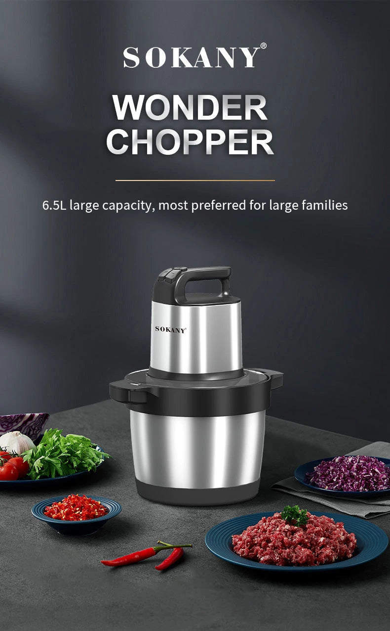 Meat Grinder Kitchen Chopper 3 Gear Electric Meat Grinders Stainless Steel Vegetable Food Processor Blender Mixer Garlic Crusher
