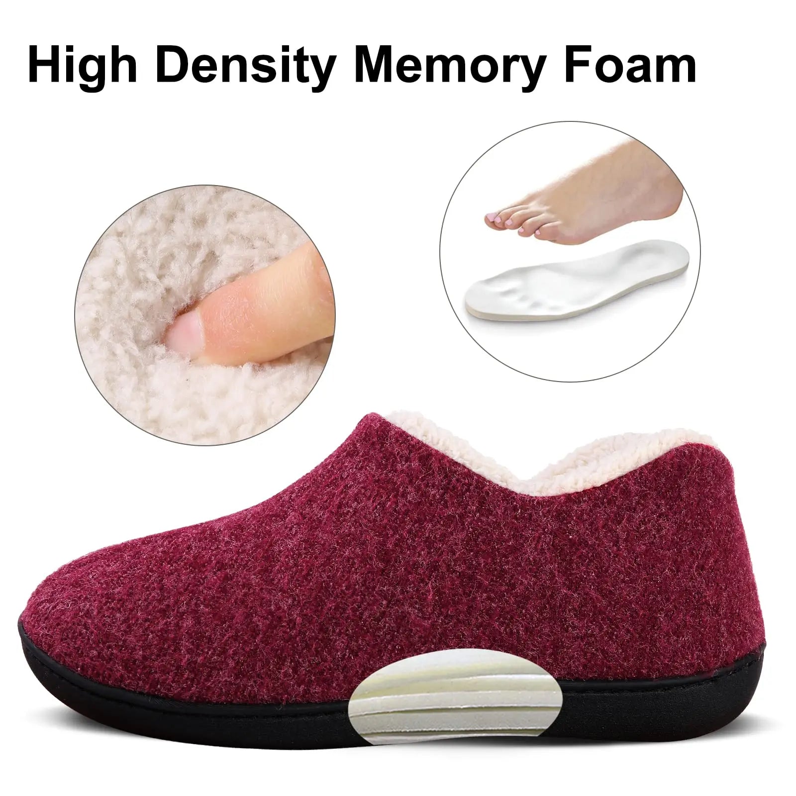 Women's Winter Warm Shoes Suitable For Indoor and Outdoor Use With Memory Foam and Comfort Soft Sole Plush Cotton Shoes