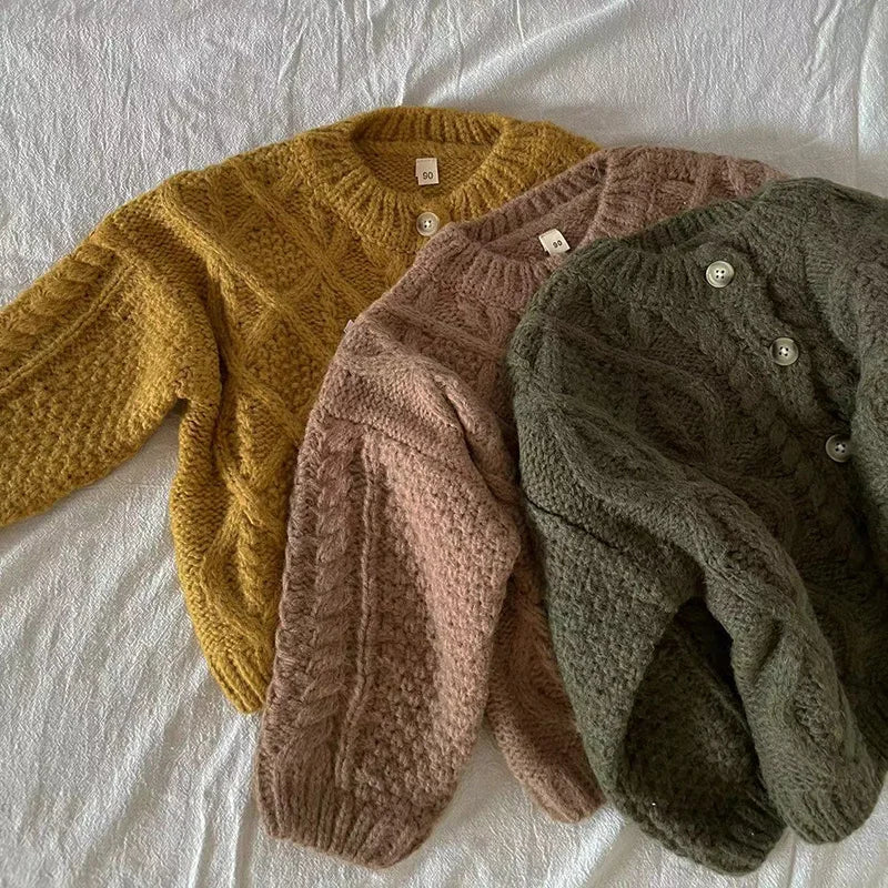 Kids Clothes Single Breast Girls Sweater Brief Style Boys Cardigans Knitted Sweater For Children 1-7Y Unisex