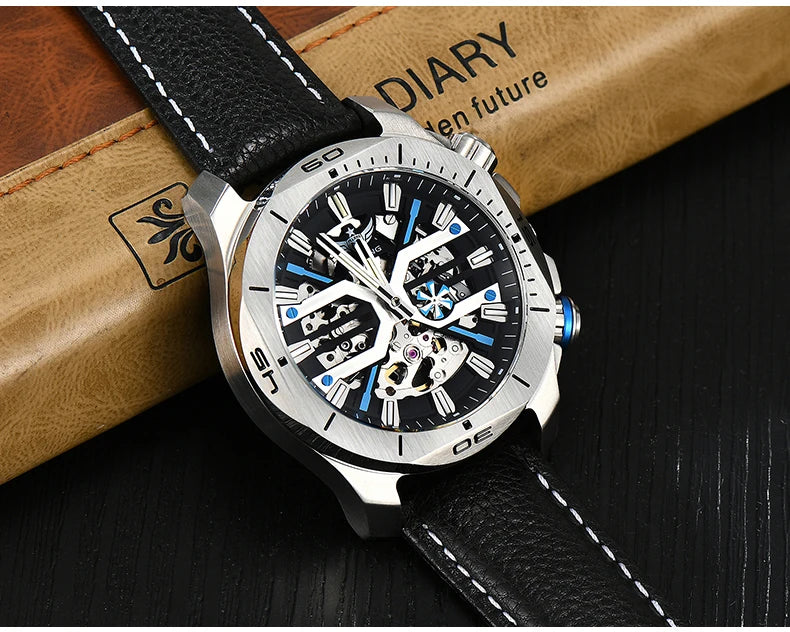 Yelang Men Dress Watch 44mm Vintage Dial Retro Business Luxury Sapphire Japan 8N40 Automatic Mechanical Waterproof 30Bar Reloj