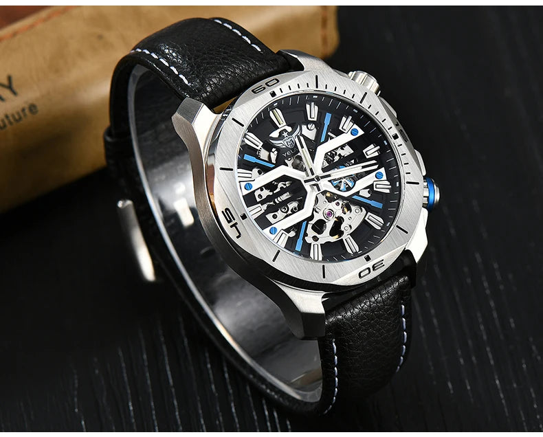 Yelang Men Dress Watch 44mm Vintage Dial Retro Business Luxury Sapphire Japan 8N40 Automatic Mechanical Waterproof 30Bar Reloj