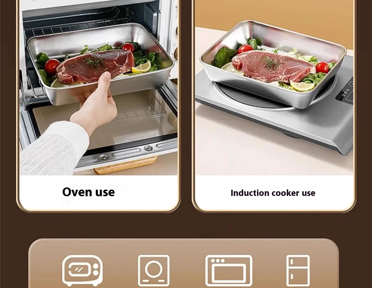 201 Stainless Steel Airtight Dumpling Storage Container with Lid - FoodGrade FreezerSafe Box for Meal Prep & Fridge Organization