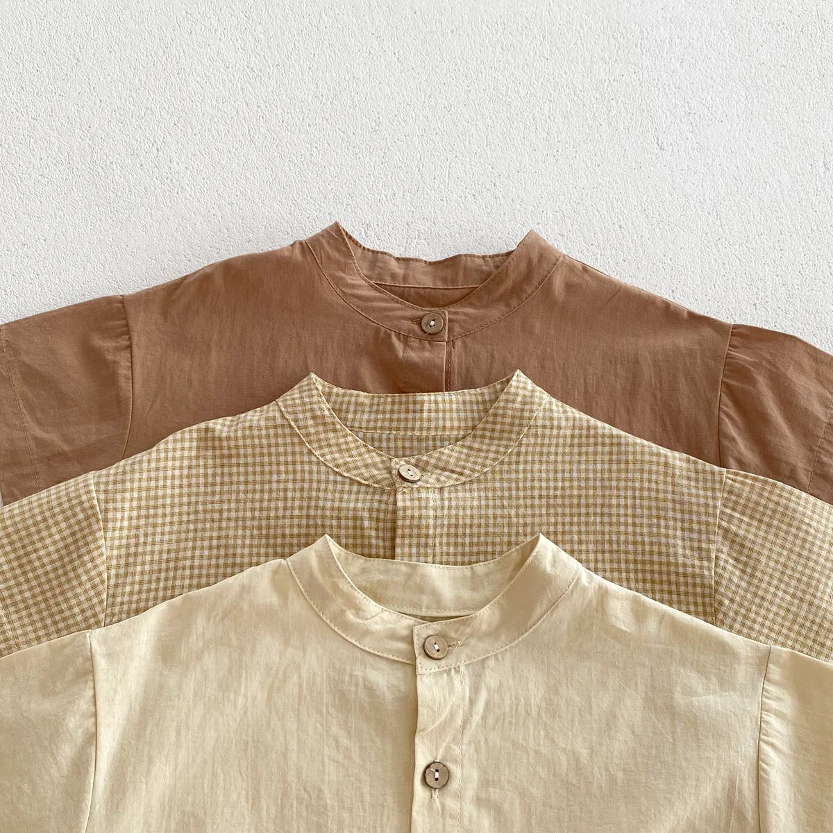 Summer Thin Short Sleeve T-shirt and Shorts Set Small Stand Collar Cool Toddler Boys Baby Girls 2PCS Casual Beach Suits 1-5Y Unisex