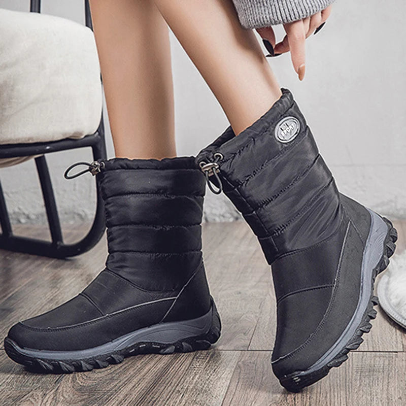 Women Boots Snow Plush Ladies Shoes Waterproof Women Shoes Zipper Boots Ladies Keep Warm Soft Botas Mujer Women's Winter Shoes