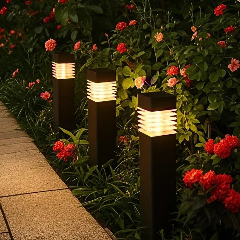 Square LED Solar Ground Lawn Lantern Outdoor Waterproof Garden Pathway Decorative Lights for Courtyard Lawn Patio Balcony