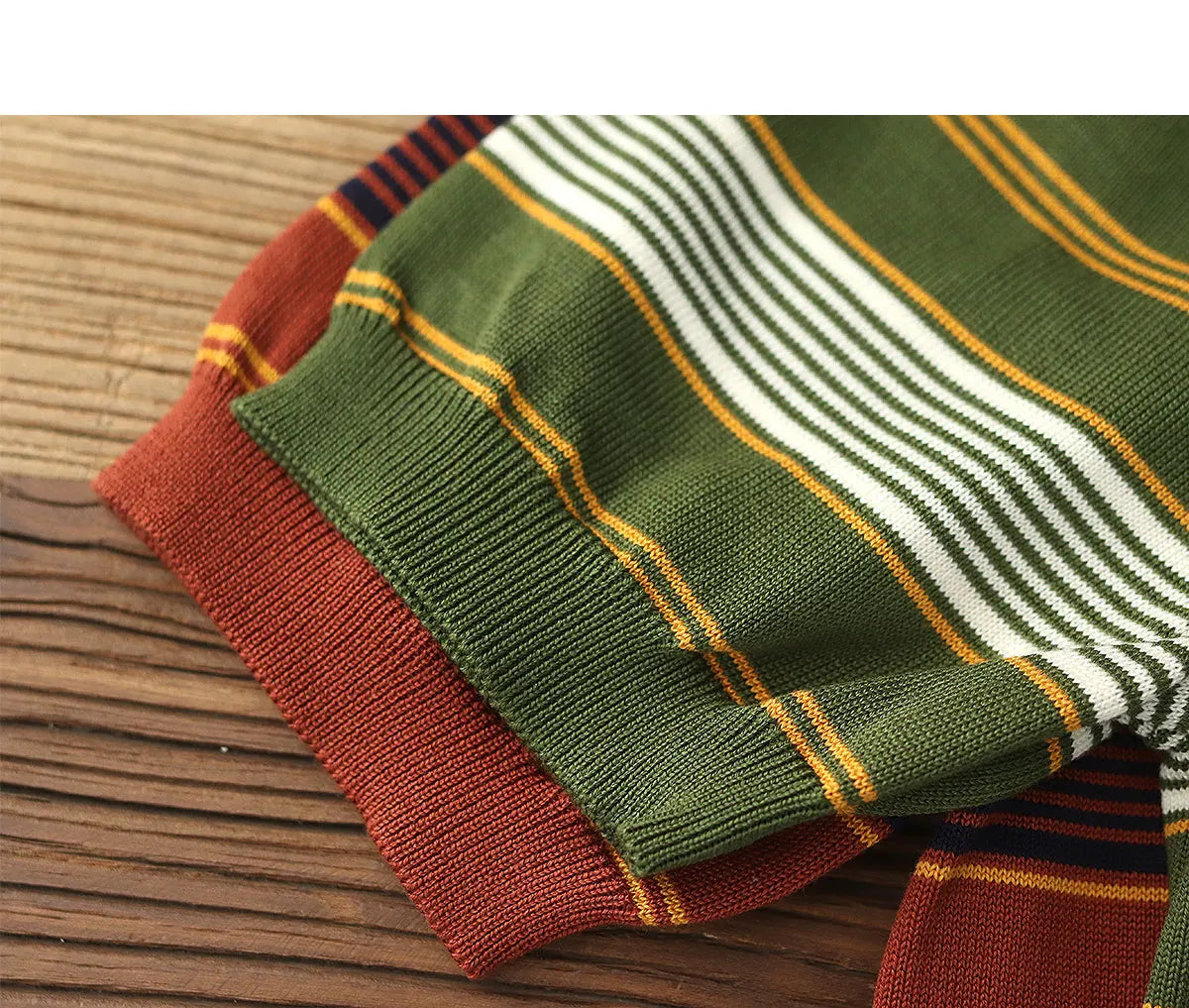 2025 Zomer Nieuwe Amerikaanse Retro 280G Korte Mouw O-hals Gebreid Gestreept T-shirt Heren Eenvoudig 100% Katoen Gewassen Casual Slim Tops