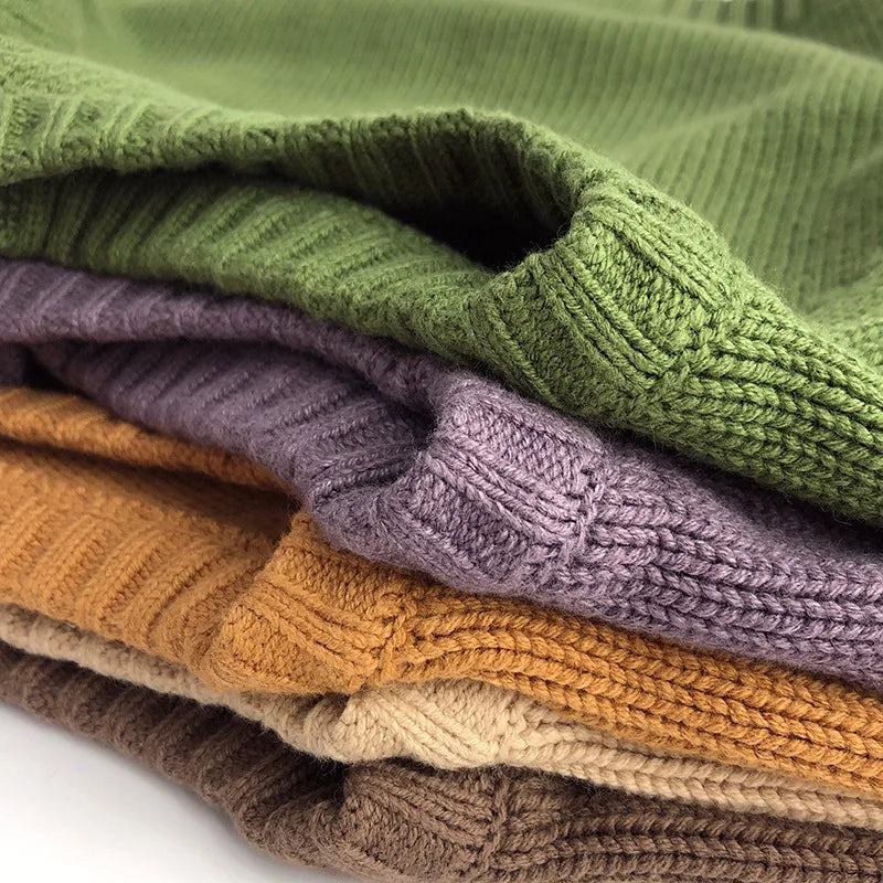 Pure Cotton Solid Kids Sweaters Vintage Boys Pullover Knitwear Toddler Girls Sweater Shirt Outwear For Children 1-6Y Unisex