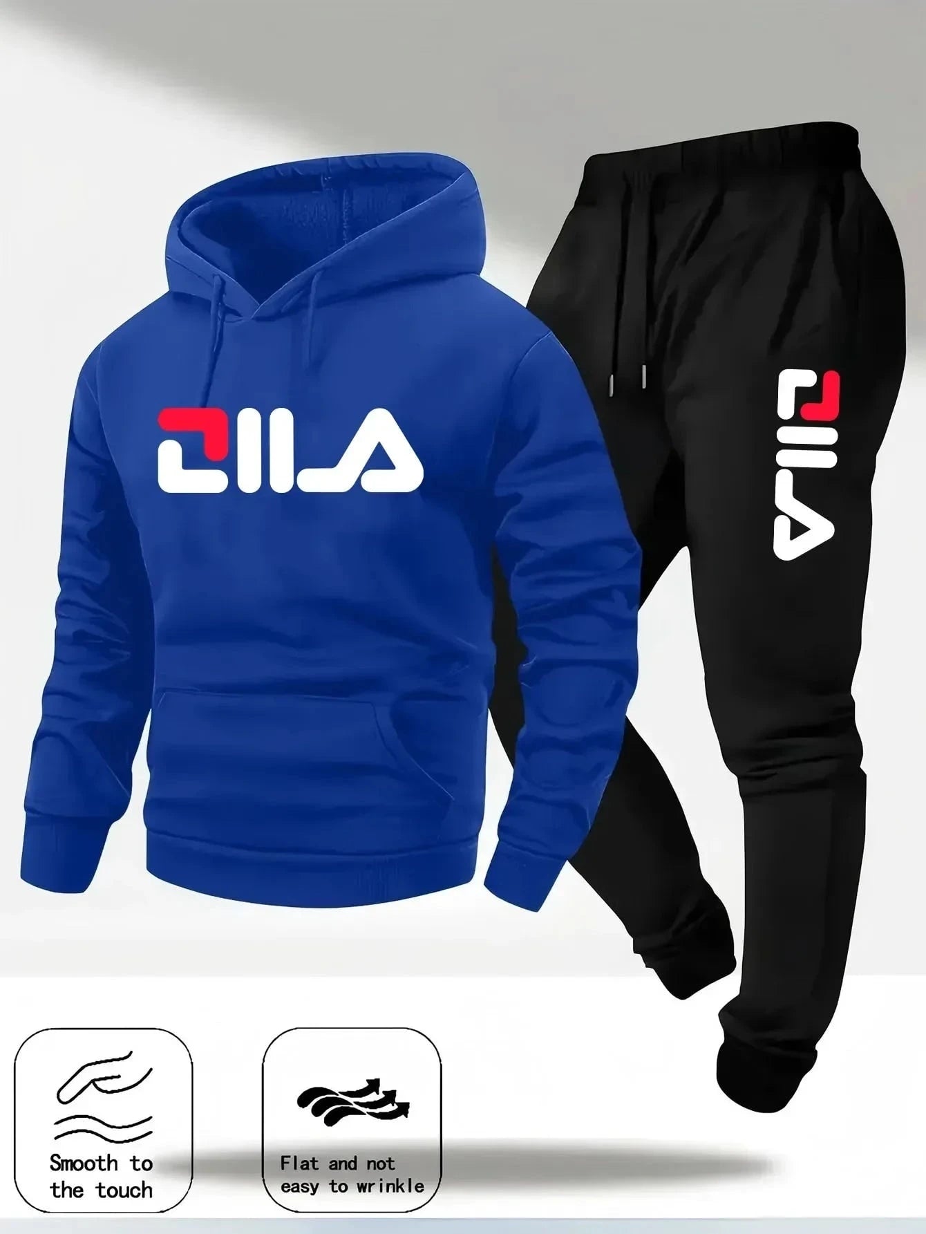 Men’s Casual Hoodie and Sweatpants Tracksuit Set – Comfortable Unisex 2-Piece Jogging Suit for Spring & Autumn