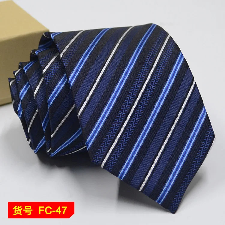 Men's Solid Color Stripe Floral Jacquard Necktie 7-8cm Width Fashionable Daily Wear Cravat for Wedding Party Gift