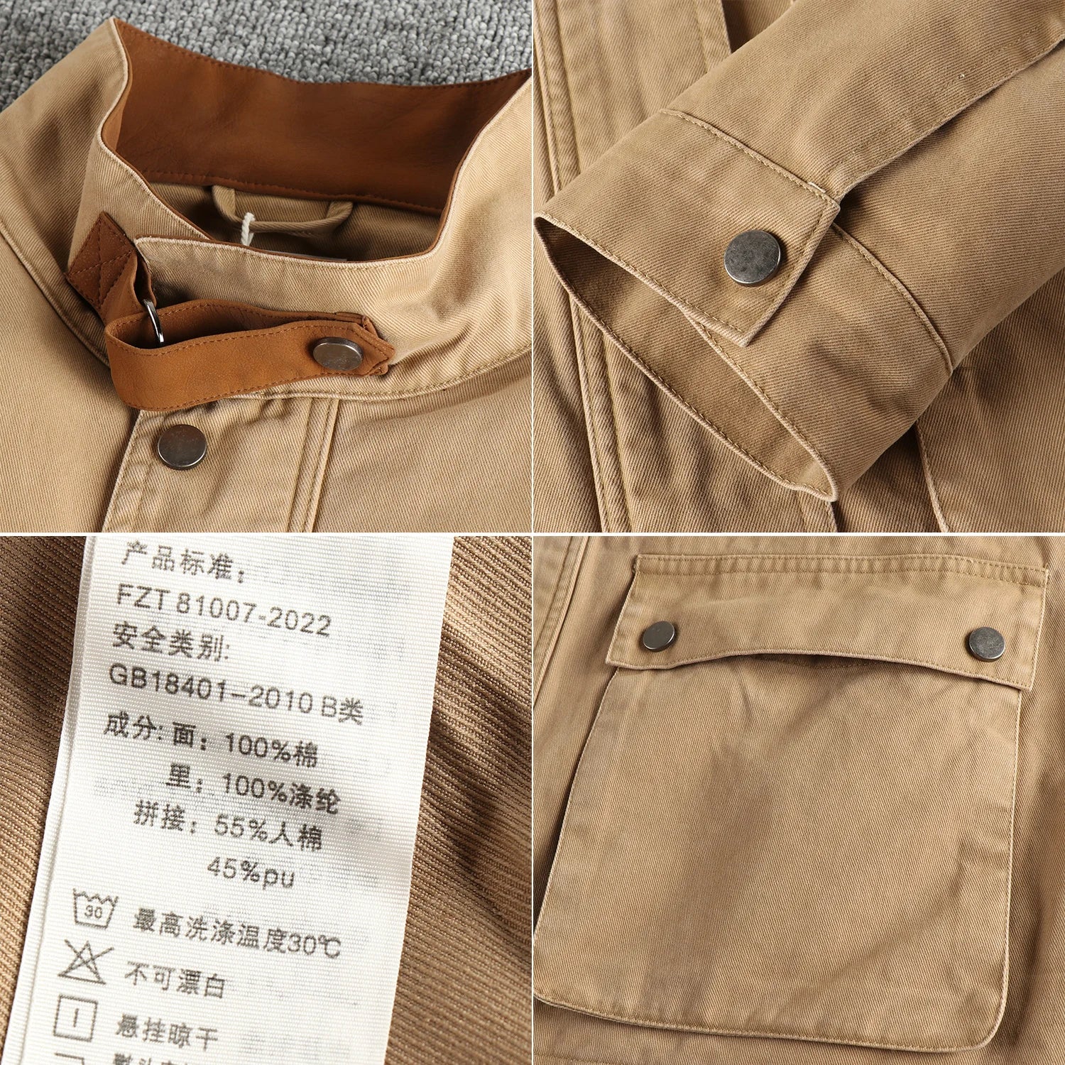 2025 Herfst en Winter Nieuwe Amerikaanse Retro Geweven M65 Cargo Jas Heren 100% Katoen Gewassen Losse Stoere Guy Outdoor Jachtjas