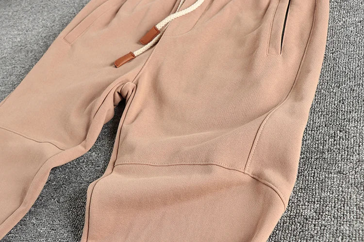 Herfst Nieuwe Amerikaanse Retro Badstof Effen Kleur Joggingbroek Heren Eenvoudige Gewassen Trekkoord Casual Sport Jeugd Enkelband Broek