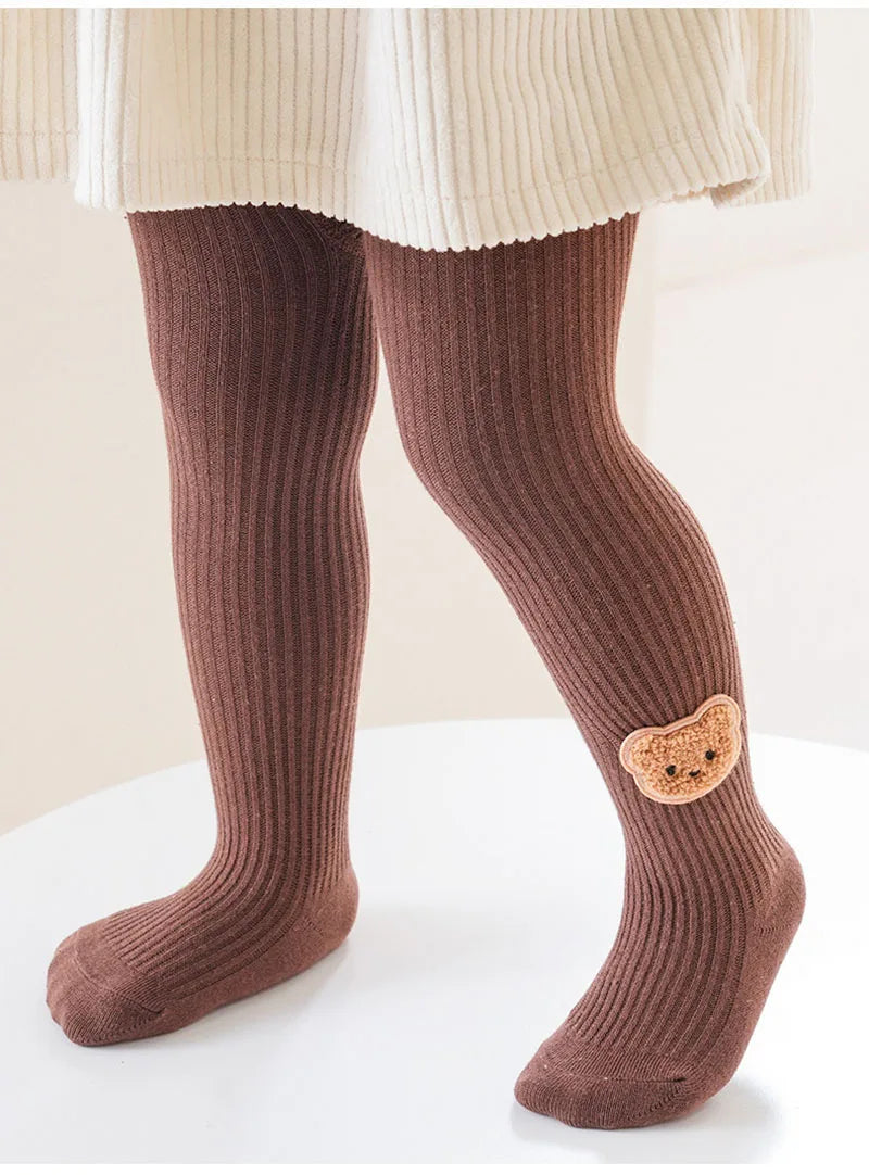 New Autumn Kids Pantyhose Children Cartoon Bear Leggings Girls Outwear Render Pants Girls