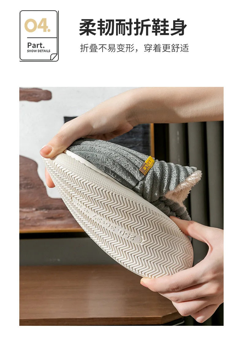 Unisex Warm Plush Fur Winter Slippers Indoor and Outdoor Fluffy Warm Fuzzy House Shoes With Fuzzy Soft Furry For Men & Women